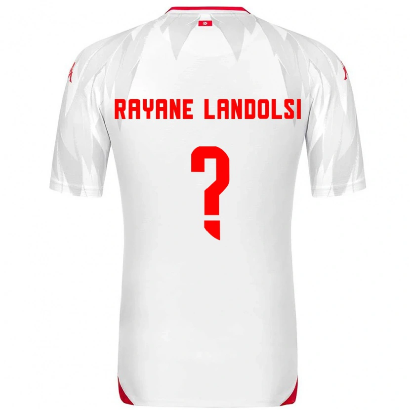 DanxenキッズチュニジアMohamed Rayane Landolsi#0白 赤ホームシャツ26-28ジャージーユニフォーム