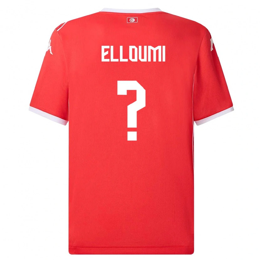 DanxenキッズチュニジアRayan Elloumi#0赤 白ホームシャツ26-28ジャージーユニフォーム