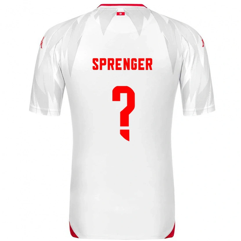 DanxenキッズチュニジアMelvyn Sprenger#0白 赤ホームシャツ26-28ジャージーユニフォーム