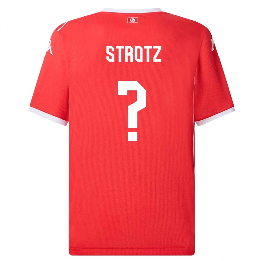 DanxenキッズチュニジアNoam Strotz#0赤 白ホームシャツ26-28ジャージーユニフォーム