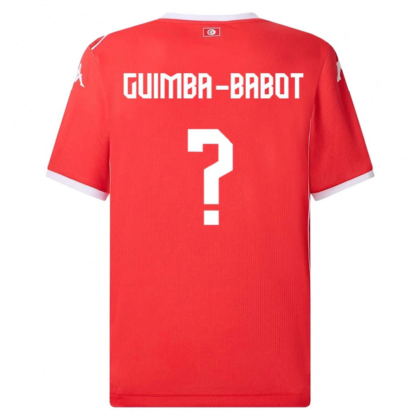 DanxenキッズチュニジアKhays Guimba-Babot#0赤 白ホームシャツ26-28ジャージーユニフォーム