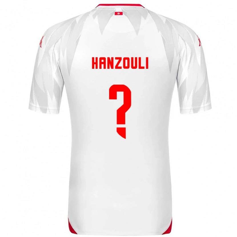 DanxenキッズチュニジアOussema Hanzouli#0白 赤ホームシャツ26-28ジャージーユニフォーム