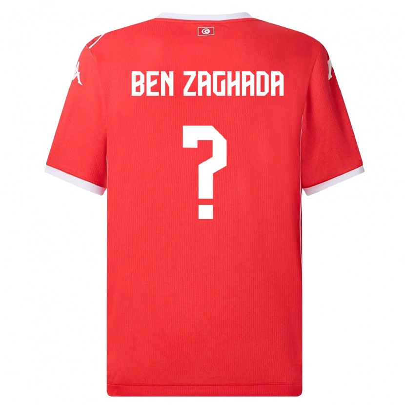 DanxenキッズチュニジアMohamed Amine Ben Zaghada#0赤 白ホームシャツ26-28ジャージーユニフォーム