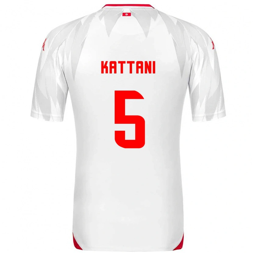 DanxenキッズチュニジアAyoub Kattani#5白 赤ホームシャツ26-28ジャージーユニフォーム