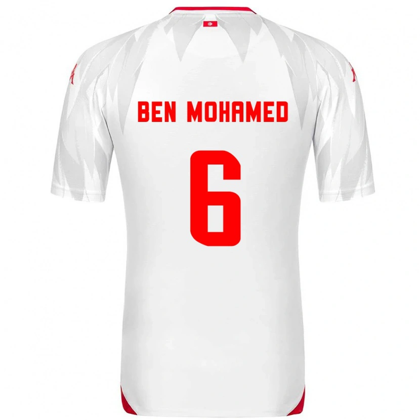 DanxenキッズチュニジアAmir Ben Mohamed#6白 赤ホームシャツ26-28ジャージーユニフォーム