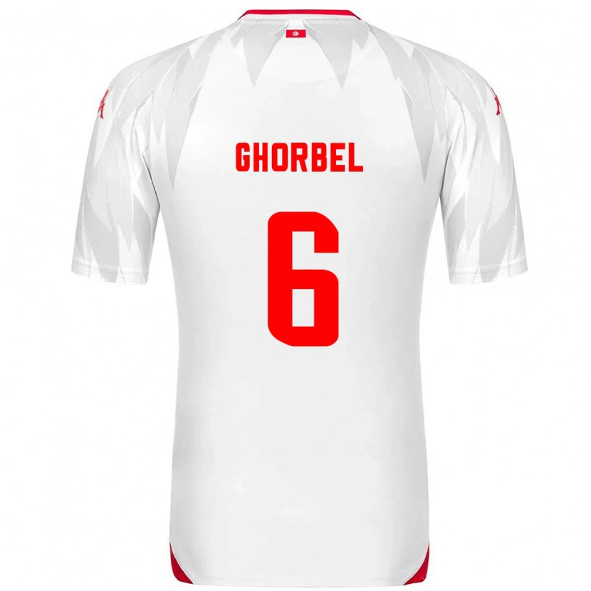 DanxenキッズチュニジアMahmoud Ghorbel#6白 赤ホームシャツ26-28ジャージーユニフォーム