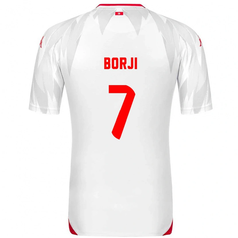 DanxenキッズチュニジアAdem Borji#7白 赤ホームシャツ26-28ジャージーユニフォーム