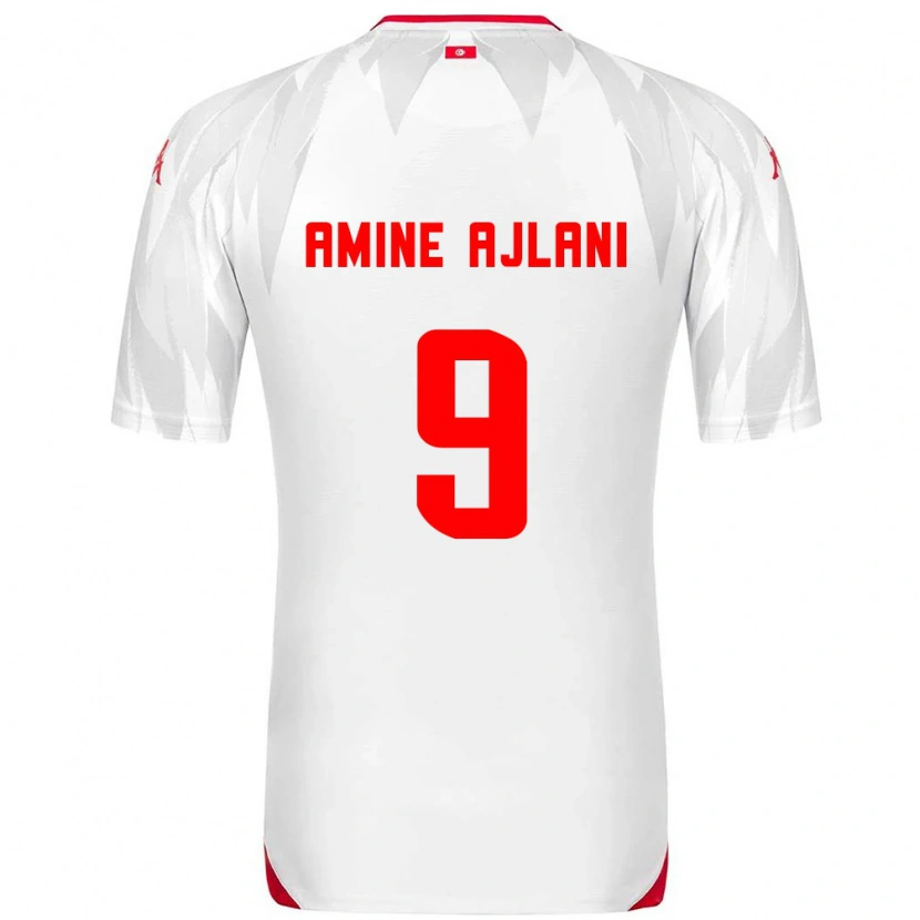 DanxenキッズチュニジアMohamed Amine Ajlani#9白 赤ホームシャツ26-28ジャージーユニフォーム