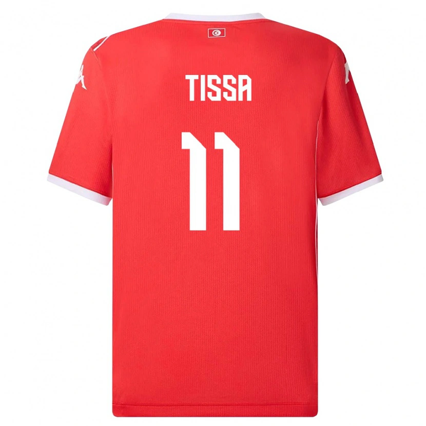 DanxenキッズチュニジアWassim Tissa#11赤 白ホームシャツ26-28ジャージーユニフォーム