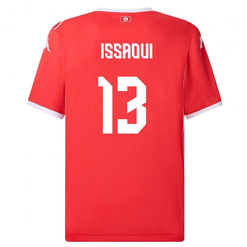 DanxenキッズチュニジアWajdi Issaoui#13赤 白ホームシャツ26-28ジャージーユニフォーム