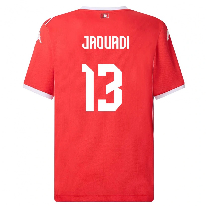 DanxenキッズチュニジアAssim Jaouadi#13赤 白ホームシャツ26-28ジャージーユニフォーム