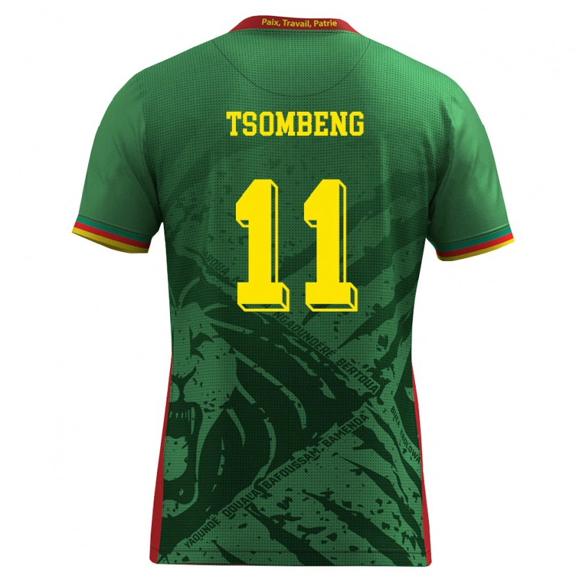 DanxenキッズカメルーンArnaud Tsombeng#11緑 黄 赤ホームシャツ26-28ジャージーユニフォーム