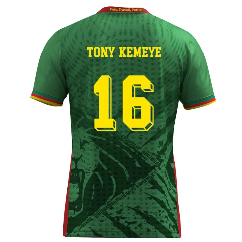 DanxenキッズカメルーンTony Beria Wabo Kemeye#16緑 黄 赤ホームシャツ26-28ジャージーユニフォーム