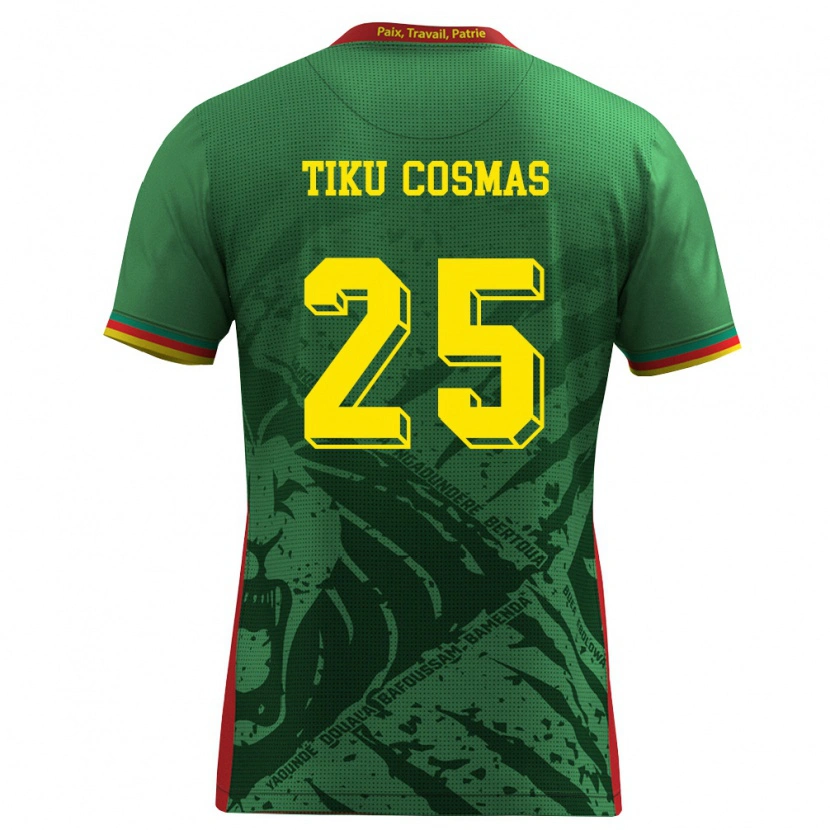 DanxenキッズカメルーンAyuck Tiku Cosmas#25緑 黄 赤ホームシャツ26-28ジャージーユニフォーム