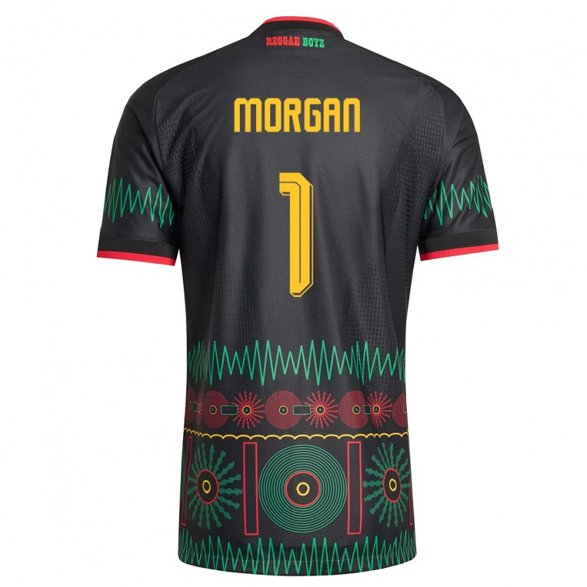 DanxenキッズジャマイカAliyah Morgan#1黒 赤 黄アウェイシャツ26-28ジャージーユニフォーム