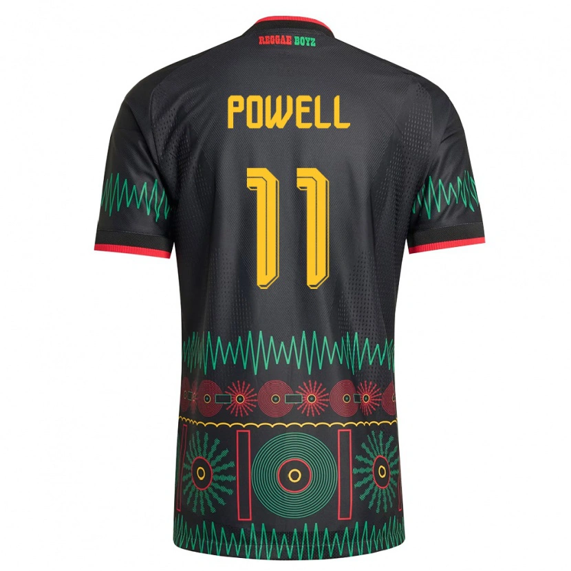 DanxenキッズジャマイカDestiny Powell#11黒 赤 黄アウェイシャツ26-28ジャージーユニフォーム