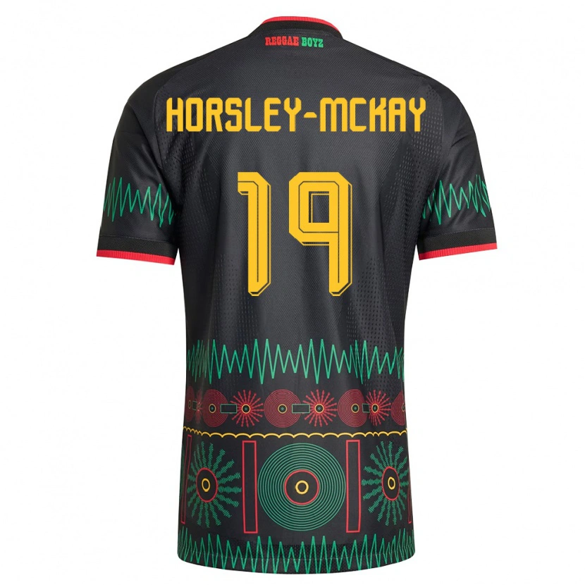 DanxenキッズジャマイカKyron Horsley-Mckay#19黒 赤 黄アウェイシャツ26-28ジャージーユニフォーム