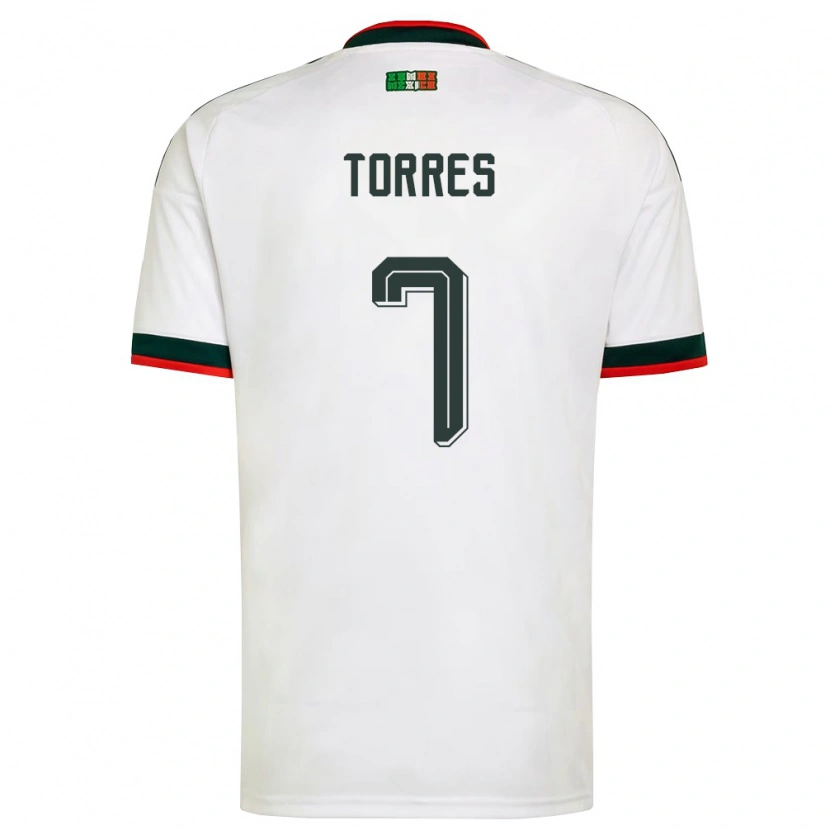 Danxenキッズメキシコクリスチャン・トーレス#7白 バーガンディ 緑アウェイシャツ26-28ジャージーユニフォーム