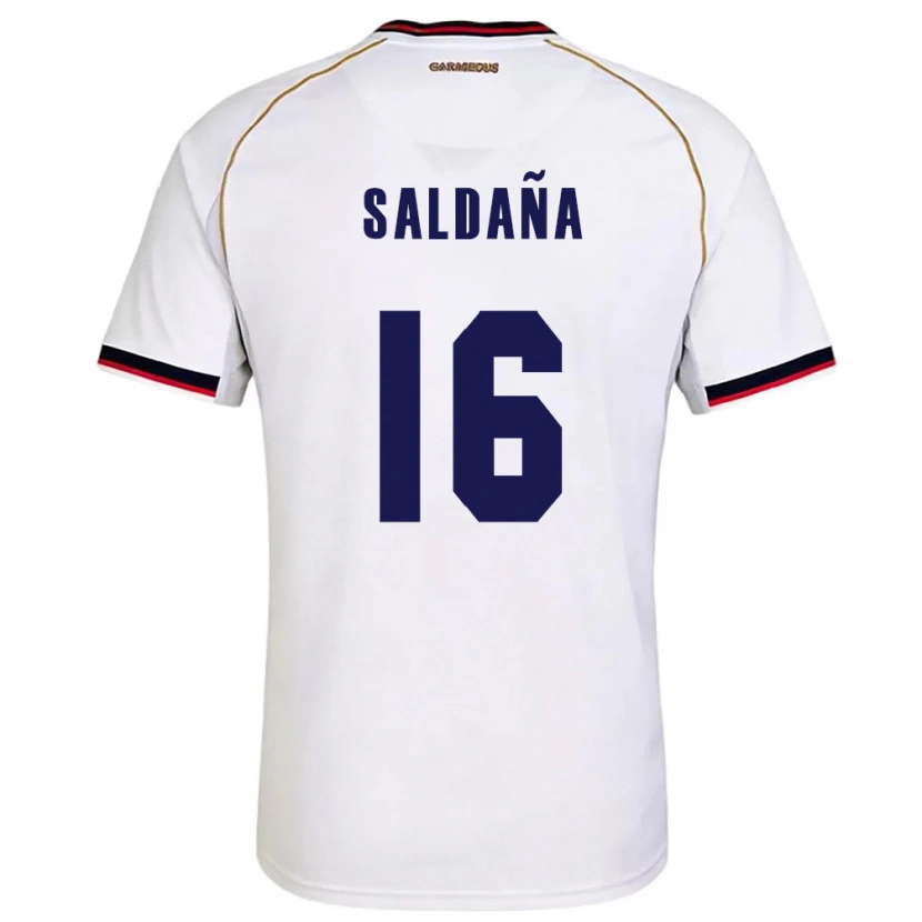 DanxenキッズパナマAllan Saldaña#16白 赤アウェイシャツ26-28ジャージーユニフォーム
