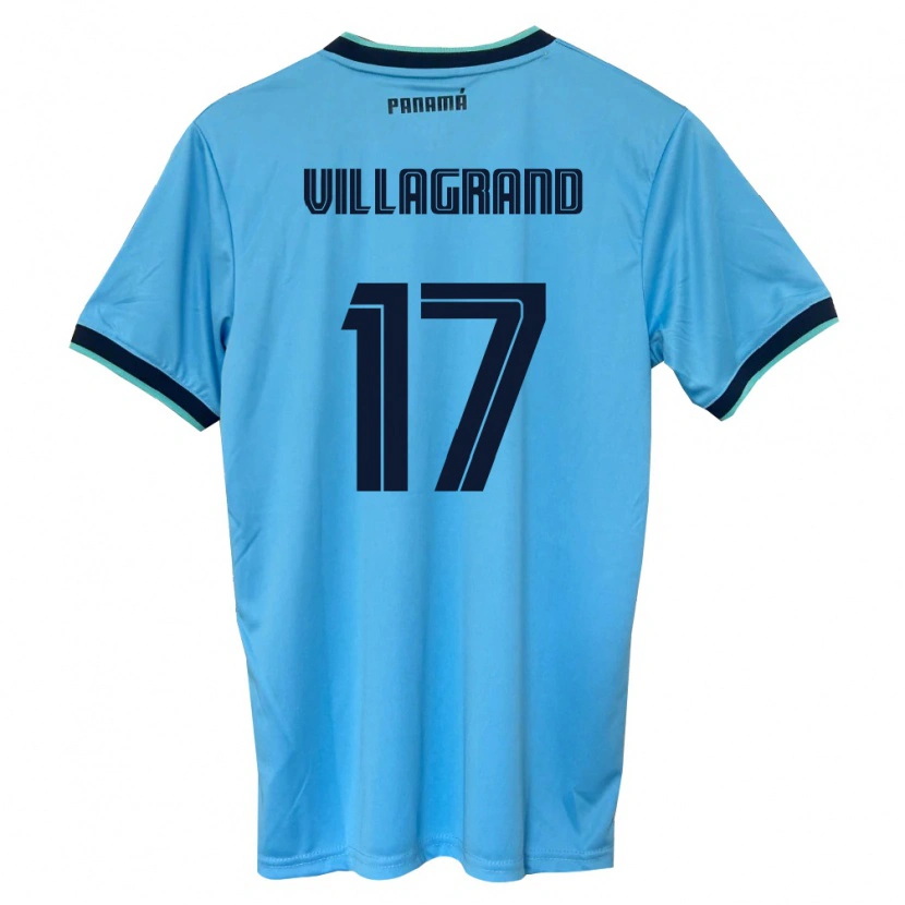 DanxenキッズパナマGabriela Villagrand#17空色 黒アウェイシャツ26-28ジャージーユニフォーム