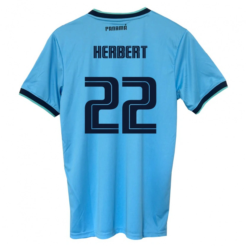 DanxenキッズパナマAntony Herbert#22空色 黒アウェイシャツ26-28ジャージーユニフォーム