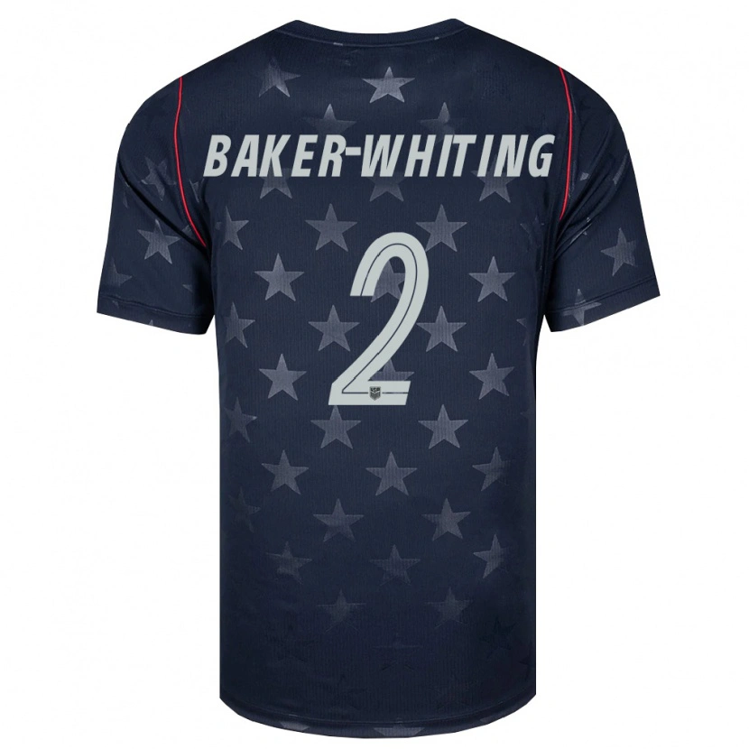 Danxenキッズアメリカ合衆国リード・ベーカー＝ホワイティング#2黒 白 赤アウェイシャツ26-28ジャージーユニフォーム