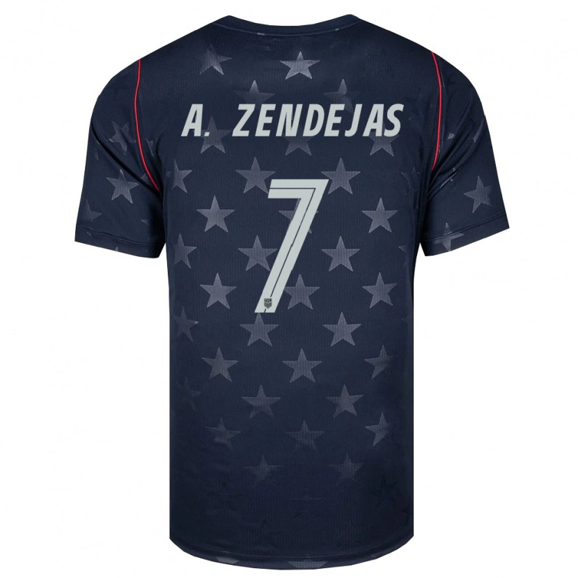 Danxenキッズアメリカ合衆国アレハンドロ・センデハス#7黒 白 赤アウェイシャツ26-28ジャージーユニフォーム