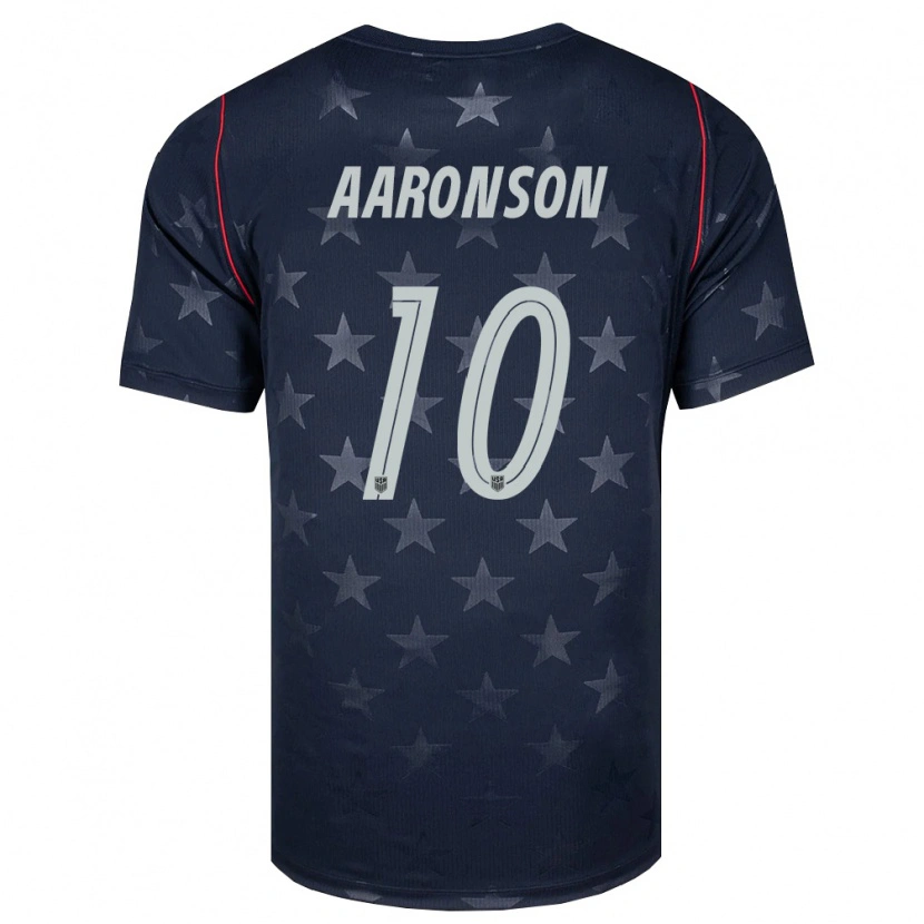 Danxenキッズアメリカ合衆国パクステン・アーロンソン#10黒 白 赤アウェイシャツ26-28ジャージーユニフォーム