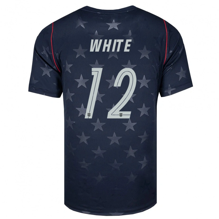 Danxenキッズアメリカ合衆国Matthew White#12黒 白 赤アウェイシャツ26-28ジャージーユニフォーム