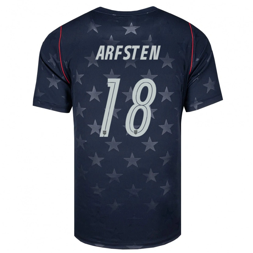Danxenキッズアメリカ合衆国Max Arfsten#18黒 白 赤アウェイシャツ26-28ジャージーユニフォーム