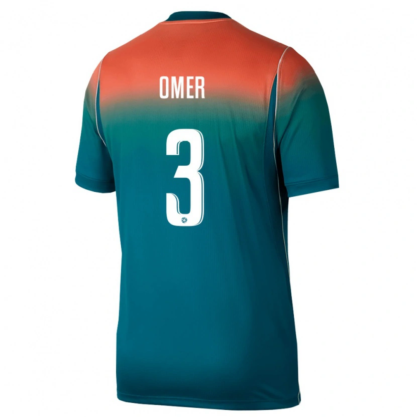 DanxenキッズオーストラリアAbdurahman Omer#3緑 ピンクアウェイシャツ26-28ジャージーユニフォーム