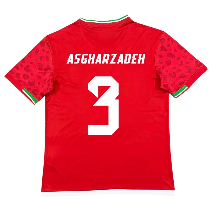 DanxenキッズイランAli Asgharzadeh#3赤 白アウェイシャツ26-28ジャージーユニフォーム