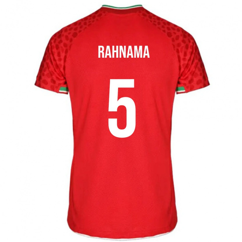 DanxenキッズイランMohammadali Rahnama#5赤 白アウェイシャツ26-28ジャージーユニフォーム