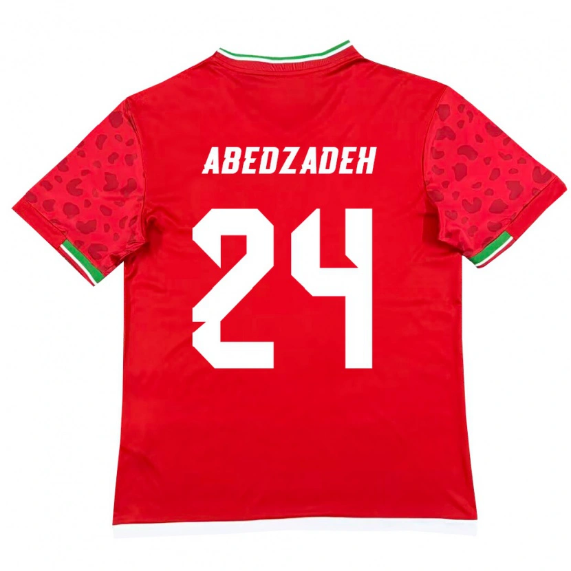 Danxenキッズイランアミル・アベドザデ#24赤 白アウェイシャツ26-28ジャージーユニフォーム