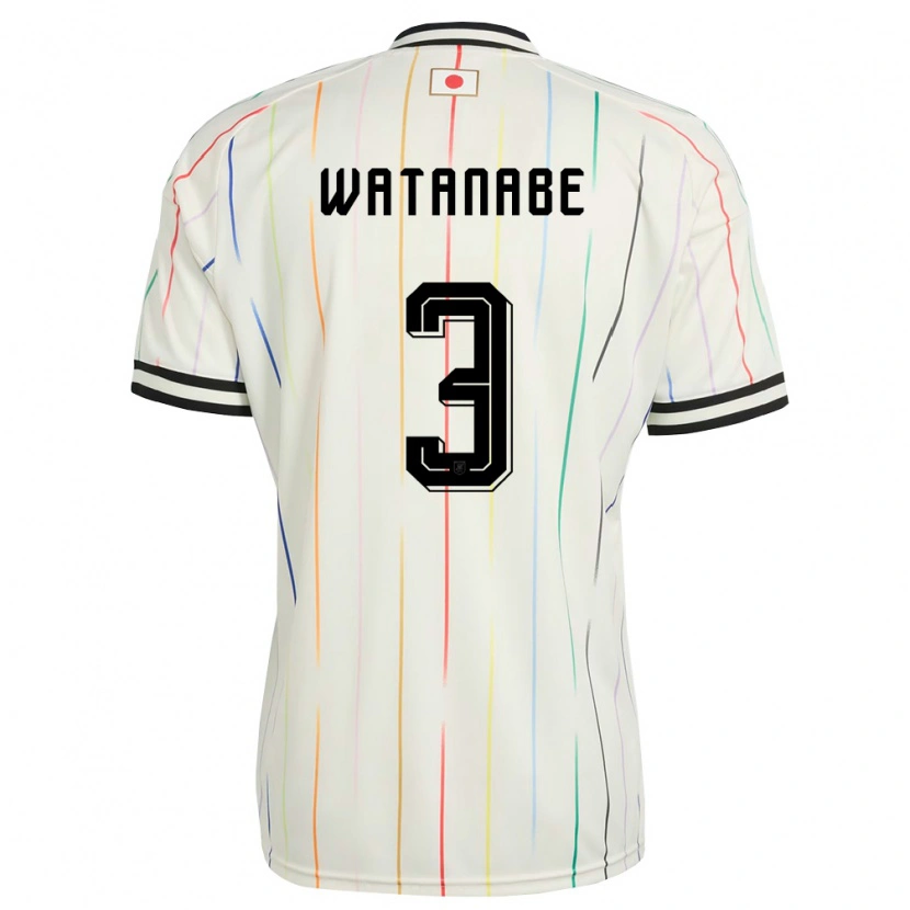 Danxenキッズ日本Naohiro Watanabe#3白 黒アウェイシャツ26-28ジャージーユニフォーム