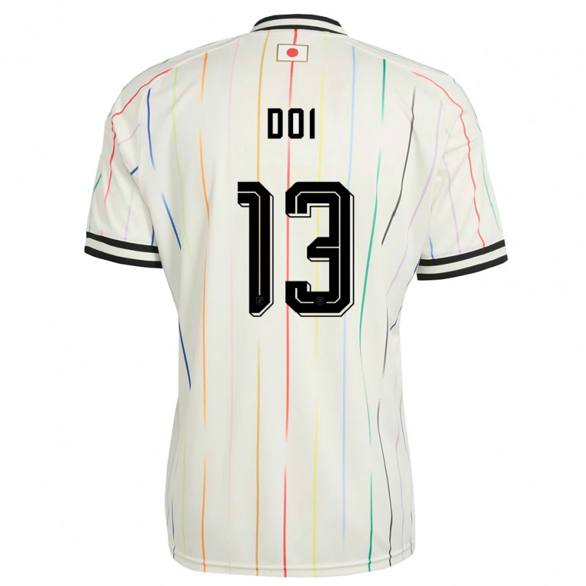 Danxenキッズ日本Kuga Doi#13白 黒アウェイシャツ26-28ジャージーユニフォーム