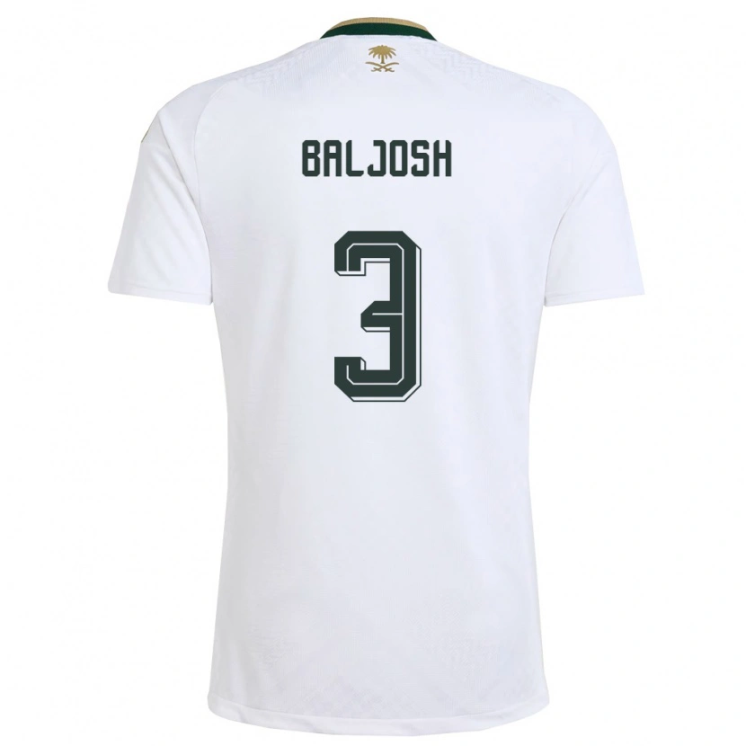 Danxenキッズサウジアラビアトゥルキ・バルジョシュ#3白 緑 金アウェイシャツ26-28ジャージーユニフォーム