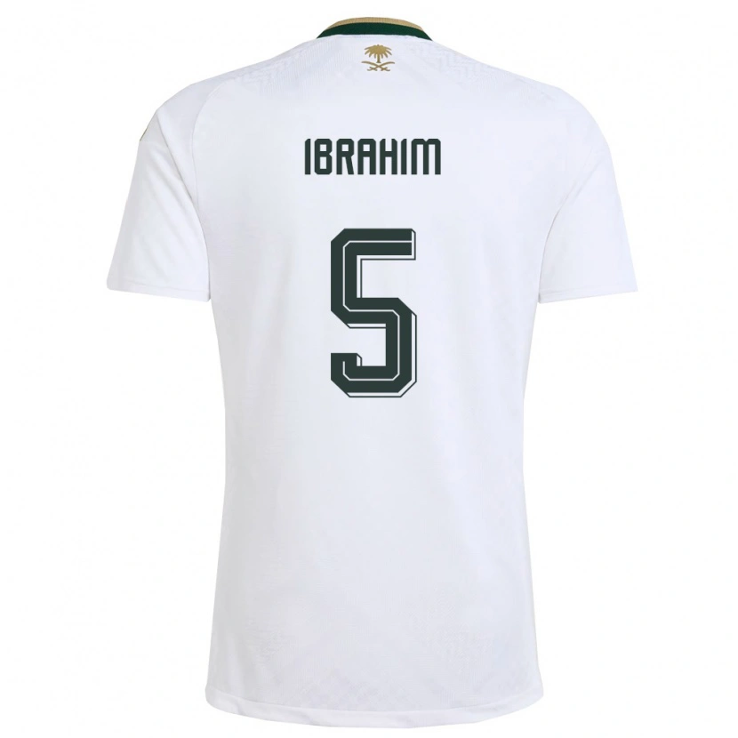 DanxenキッズサウジアラビアKhalid Ibrahim#5白 緑 金アウェイシャツ26-28ジャージーユニフォーム