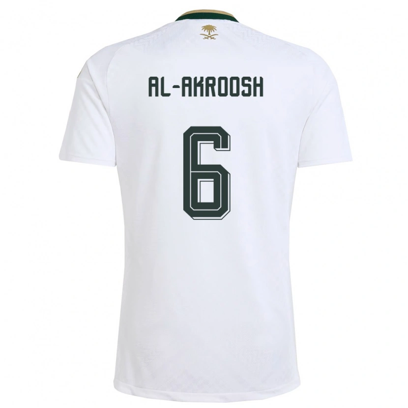 DanxenキッズサウジアラビアHassan Al-Akroosh#6白 緑 金アウェイシャツ26-28ジャージーユニフォーム
