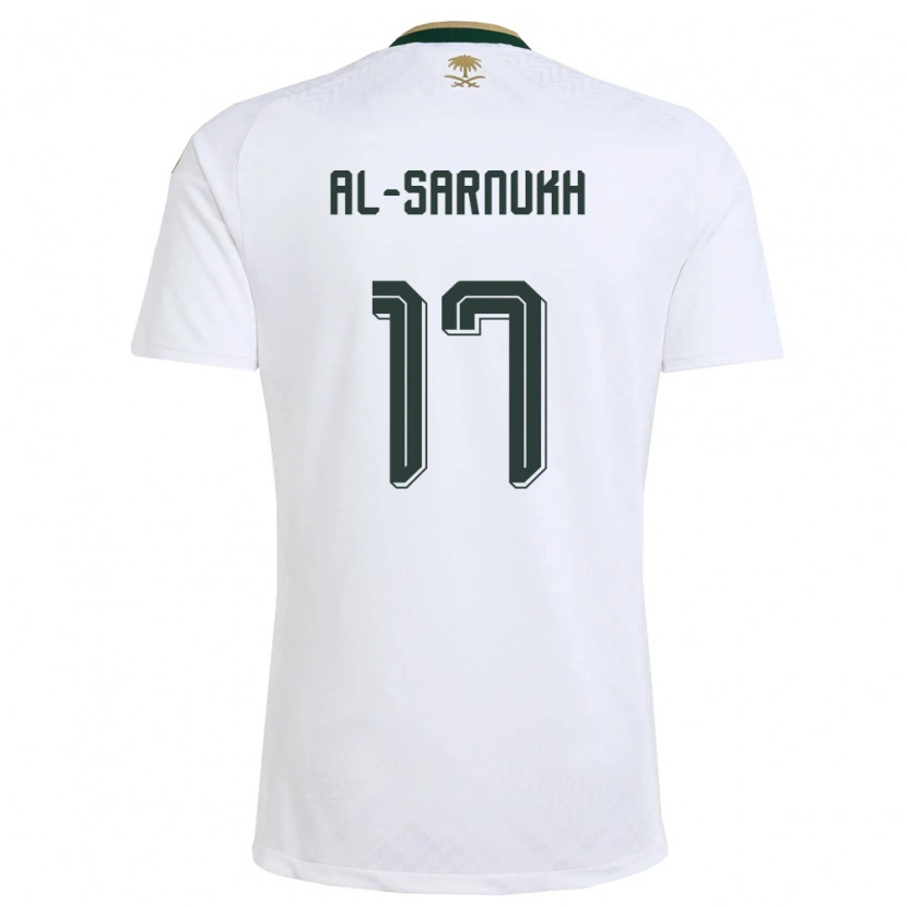 DanxenキッズサウジアラビアMohamed Al-Sarnukh#17白 緑 金アウェイシャツ26-28ジャージーユニフォーム
