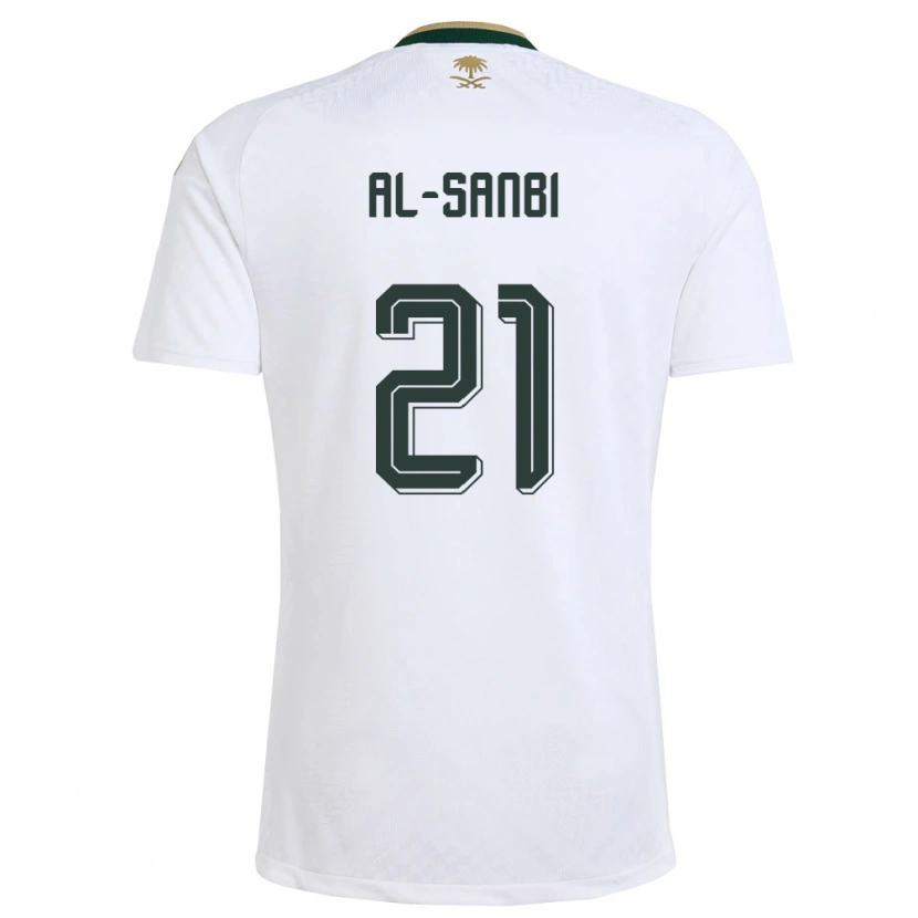 Danxenキッズサウジアラビアアブドゥルラフマン・アル・サンビ#21白 緑 金アウェイシャツ26-28ジャージーユニフォーム