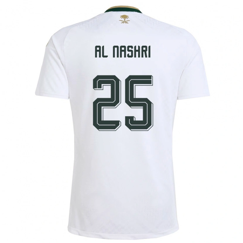 Danxenキッズサウジアラビアアワド・アル・ナシュリ#25白 緑 金アウェイシャツ26-28ジャージーユニフォーム