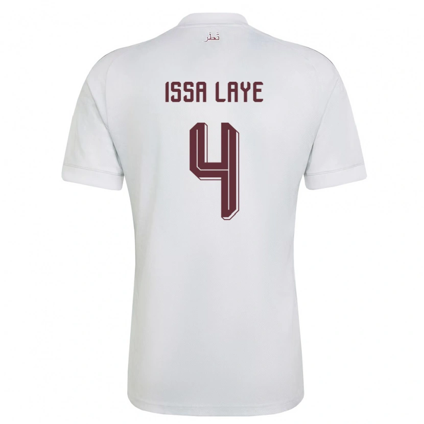DanxenキッズカタールIssa Laye#4白 バーガンディアウェイシャツ26-28ジャージーユニフォーム