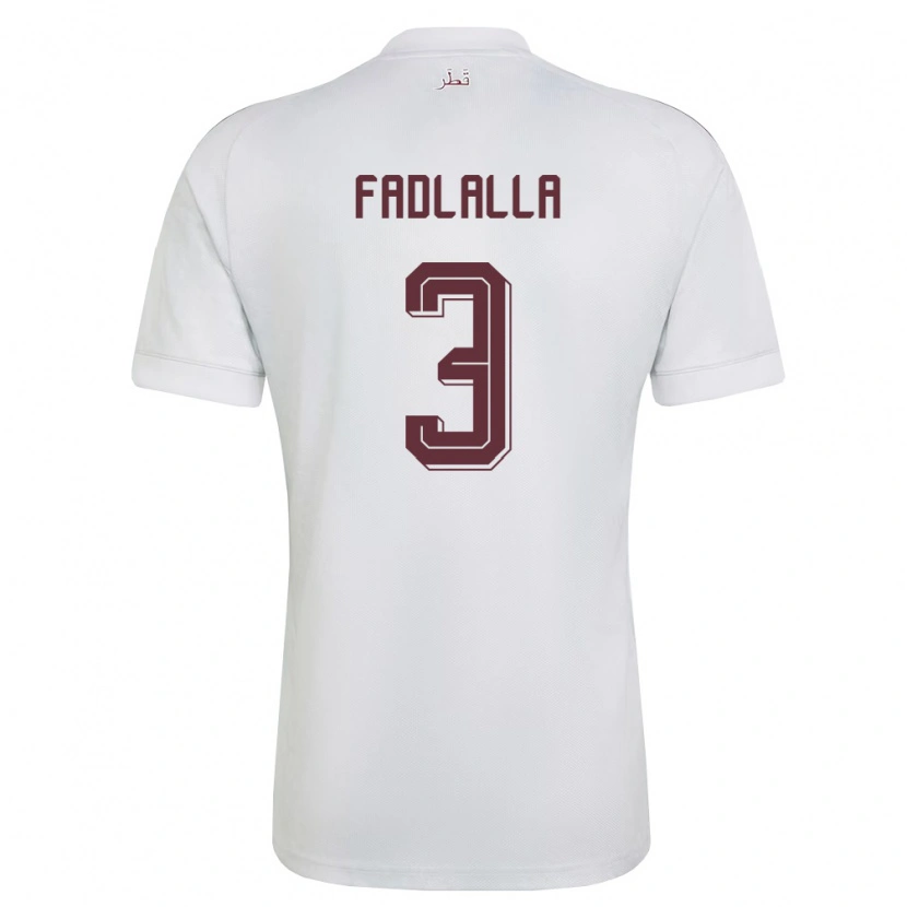 DanxenキッズカタールSaifeldeen Fadlalla#3白 バーガンディアウェイシャツ26-28ジャージーユニフォーム