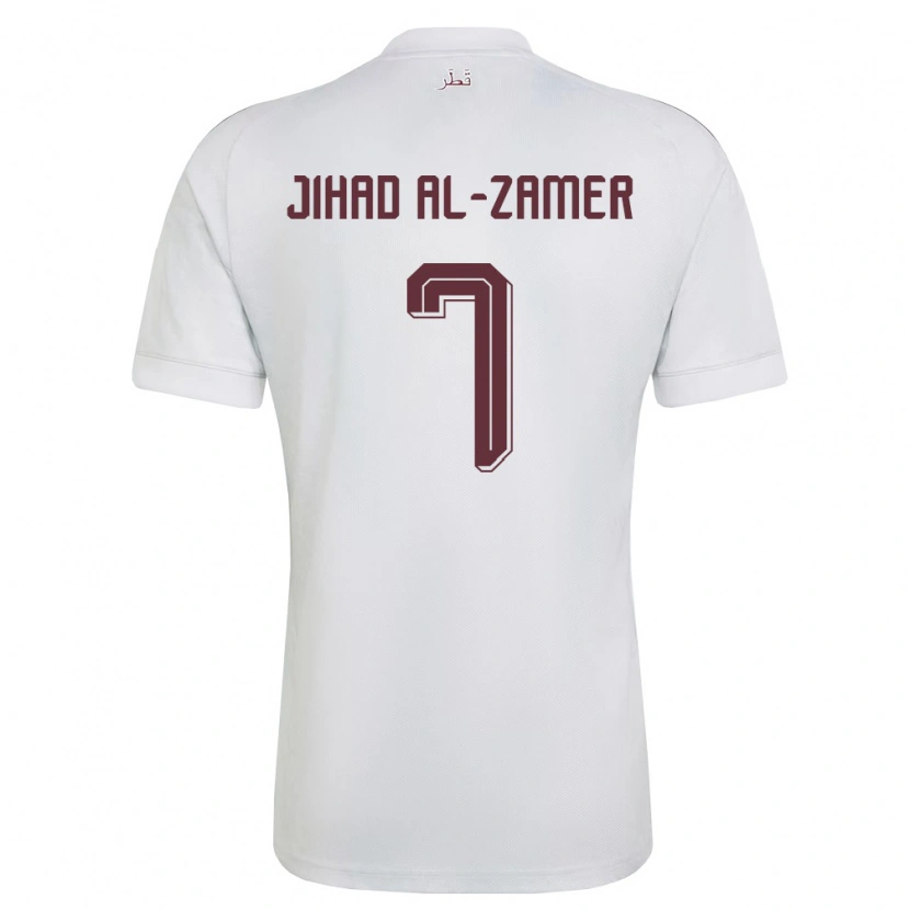 DanxenキッズカタールMohammed Jihad Al-Zamer#7白 バーガンディアウェイシャツ26-28ジャージーユニフォーム