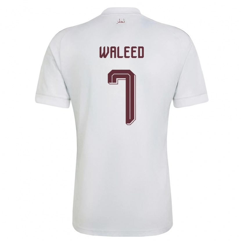 DanxenキッズカタールEissa Waleed#7白 バーガンディアウェイシャツ26-28ジャージーユニフォーム