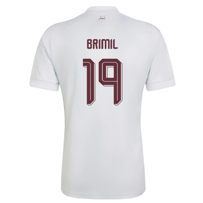 DanxenキッズカタールMarwan Brimil#19白 バーガンディアウェイシャツ26-28ジャージーユニフォーム