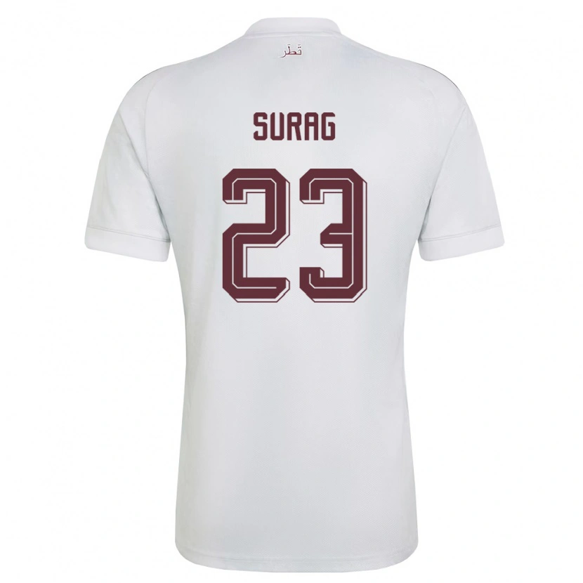 DanxenキッズカタールMohamed Surag#23白 バーガンディアウェイシャツ26-28ジャージーユニフォーム