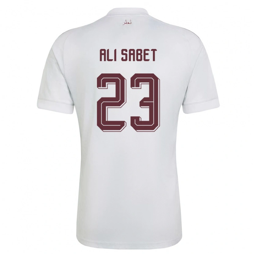 DanxenキッズカタールOmar Ali Sabet#23白 バーガンディアウェイシャツ26-28ジャージーユニフォーム