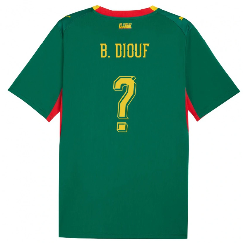 DanxenキッズセネガルEl Hadji Bilal Diouf#0緑 黄 赤アウェイシャツ26-28ジャージーユニフォーム